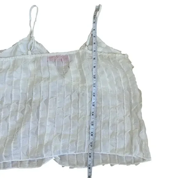 Lisa Say Gah Sz S Ivy Top Vanilla Ruffle Tank Top - Picture 15 of 16
